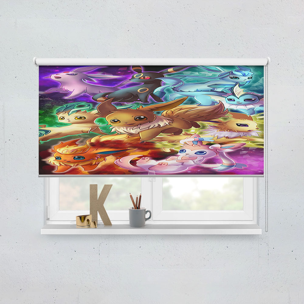 Pokemon Eevee Evolutions Fanart Window Roller Blinds Shades