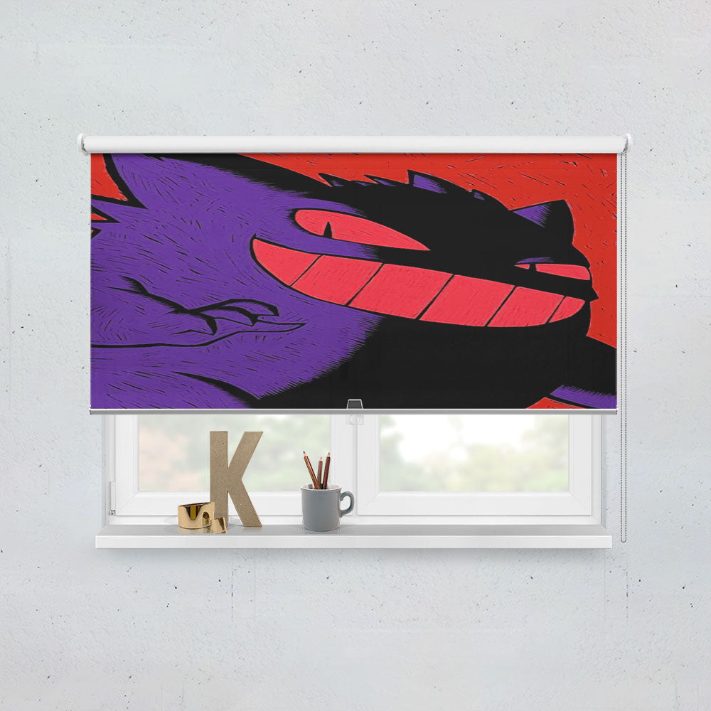 Pokemon Gengar Smirk Window Roller Blinds Shades