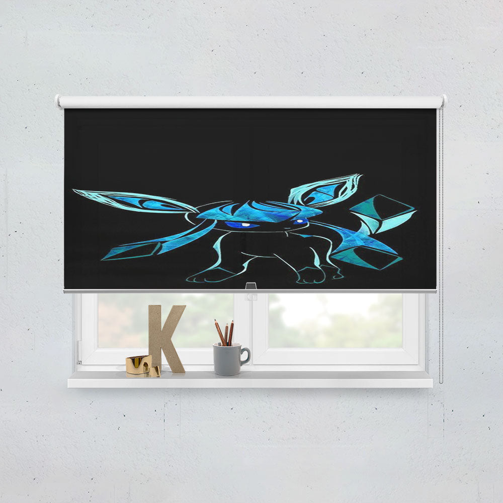 Pokemon Glaceon Night Silhouette Window Roller Blinds Shades