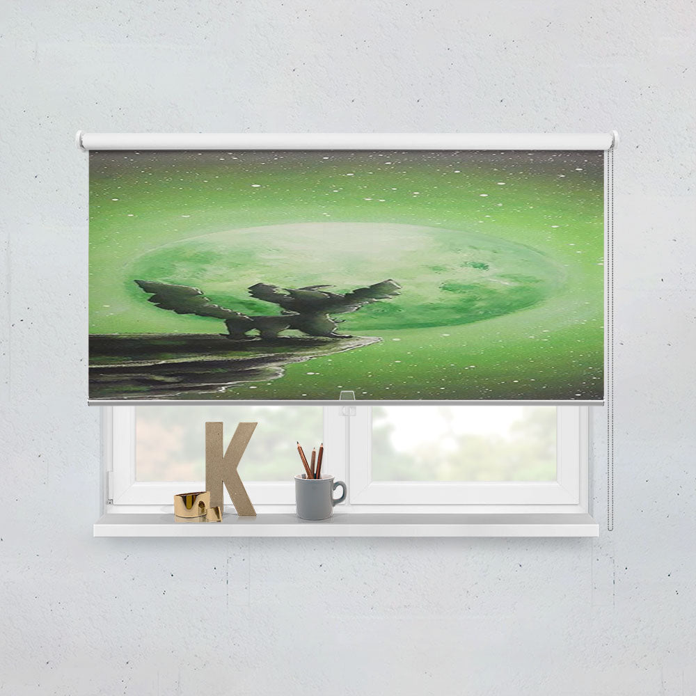 Pokemon Leafeon Under The Moon Art Window Roller Blinds Shades