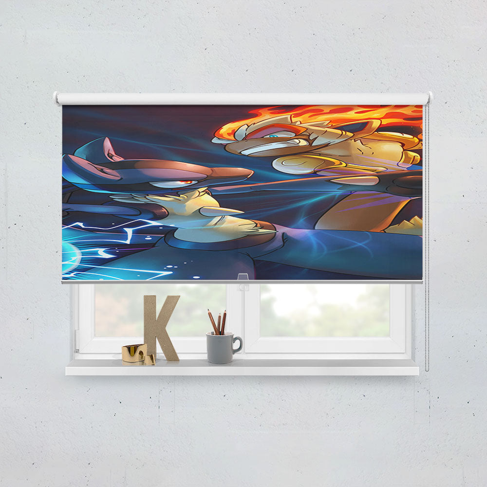 Pokemon Lucario Vs Infernape Window Roller Blinds Shades