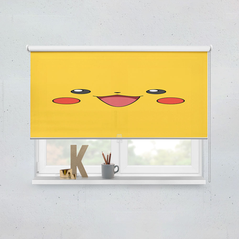 Pokemon Pikachu Happy Face Window Roller Blinds Shades