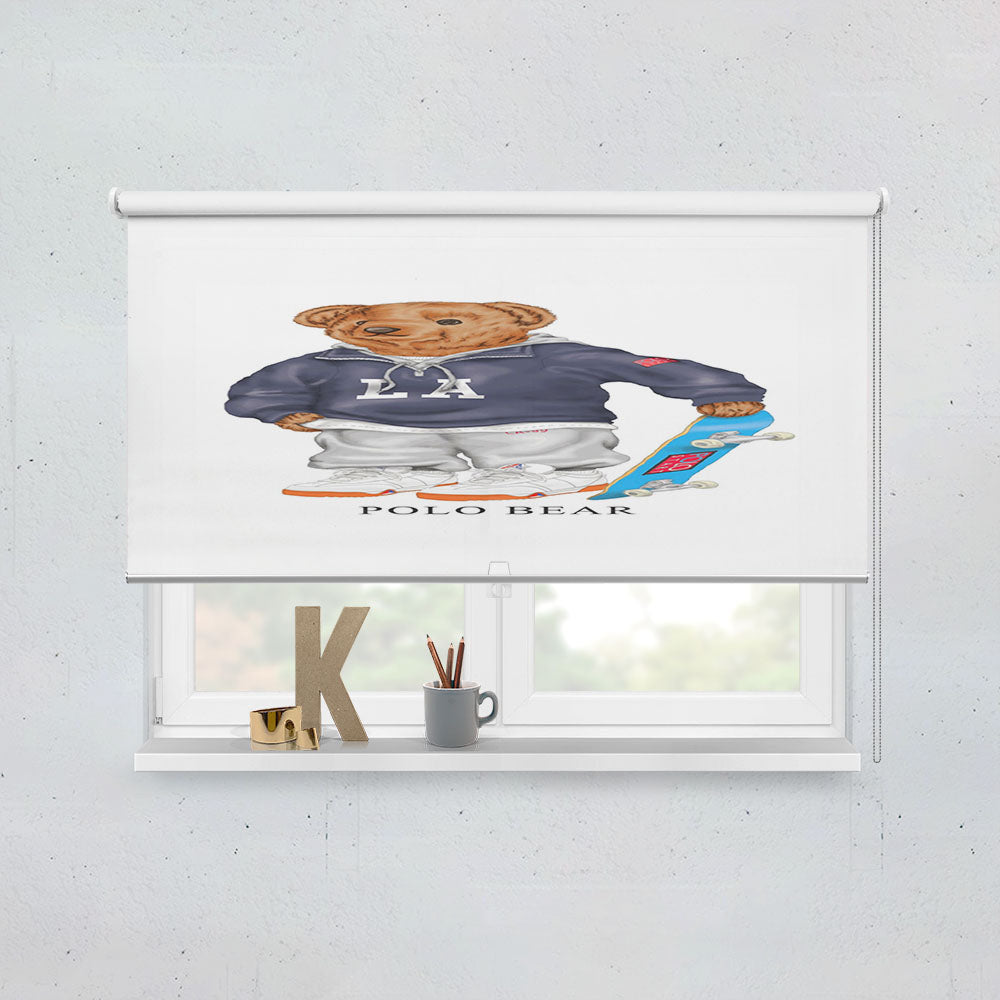 Polo Bear Skateboarding Window Roller Blinds Shades