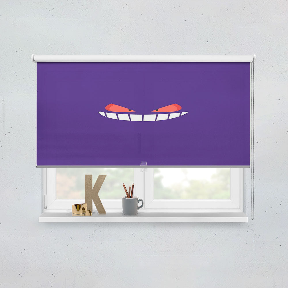 Purple Gengar Face Pokemon Window Roller Blinds Shades