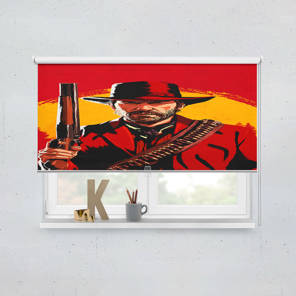 Red Dead Redemption Ii Arthur Morgan Illustration Window Roller Blinds Shades