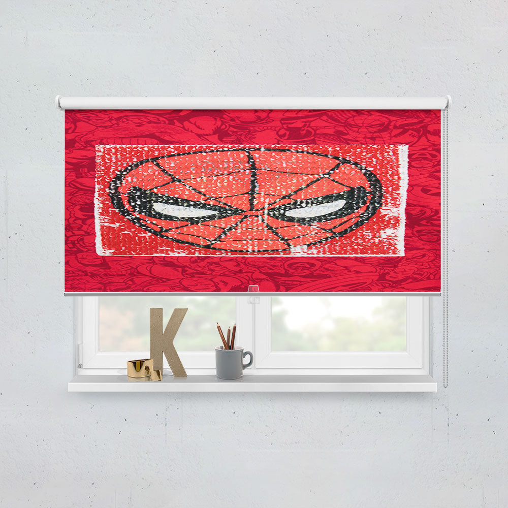Red Spiderman Marvel Superheroes Doodles Window Roller Blinds Shades