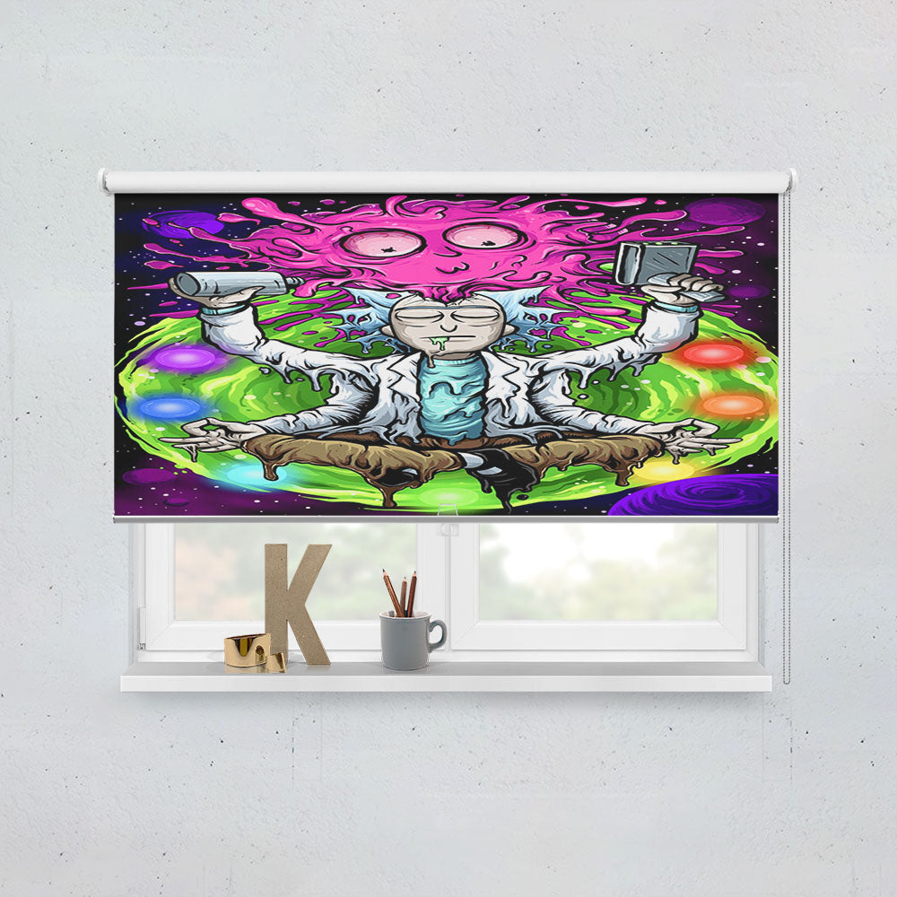 Rick And Morty Trippy Art Purple Window Roller Blinds Shades