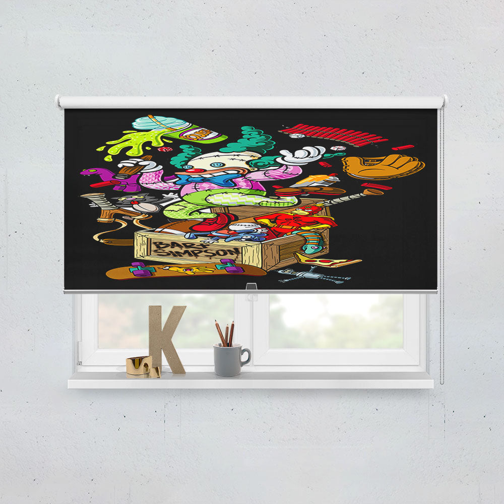 Simpsons Bar Santa Cruz Art Black Window Roller Blinds Shades