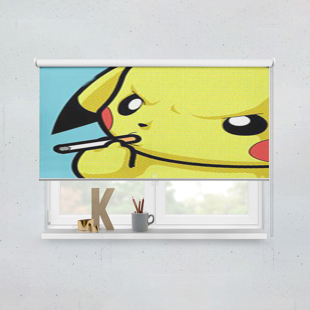 Smoking Pikachu Window Roller Blinds Shades