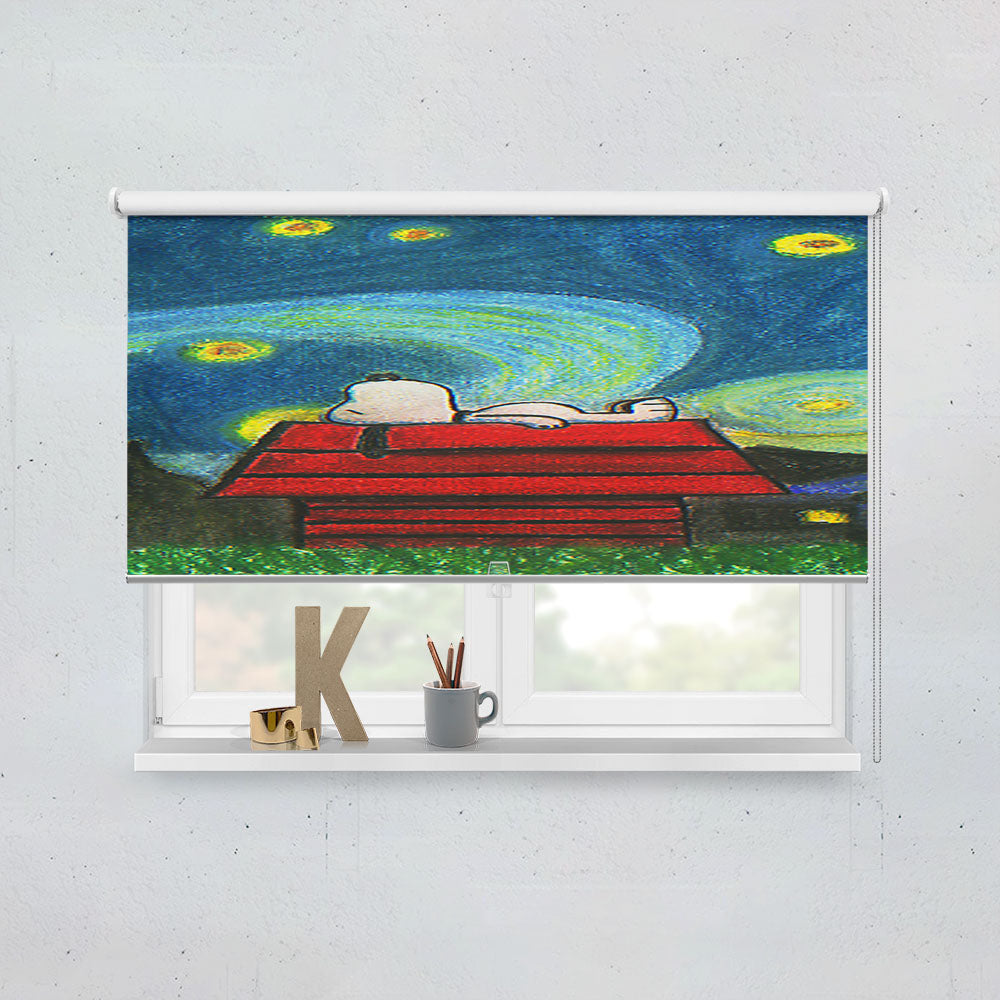 Starry Night Snoopy Window Roller Blinds Shades