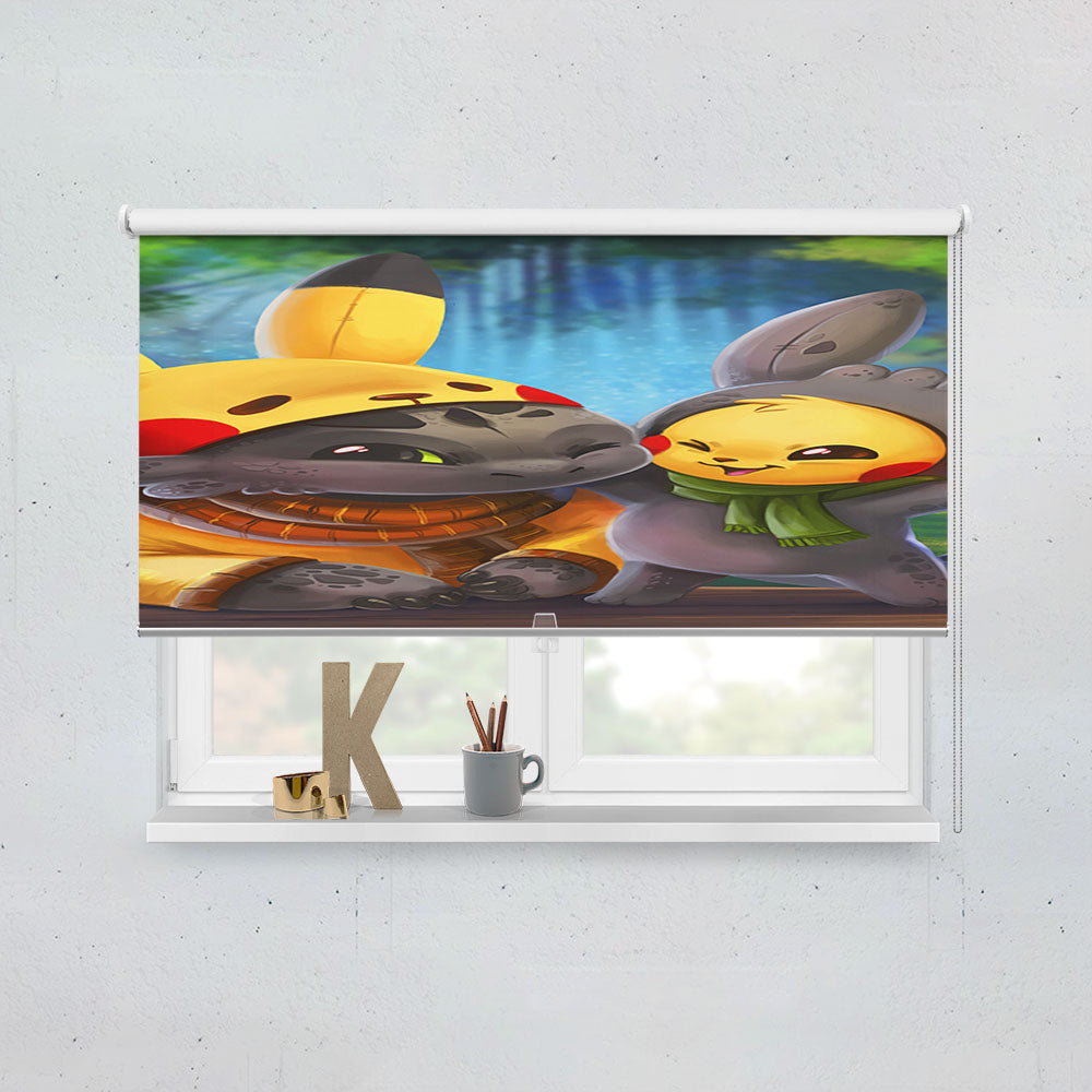 Toothless Night Fury Pikachu Window Roller Blinds Shades