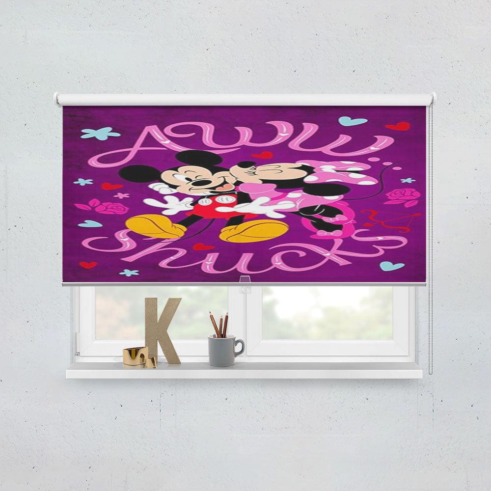 Valentine Kisses Mickey And Minnie Window Roller Blinds Shades