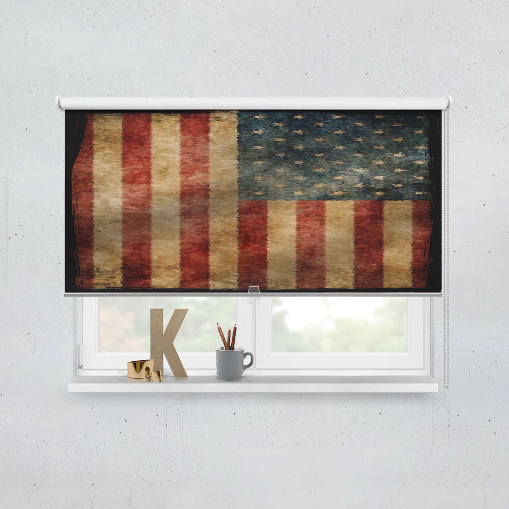 Vintage American Flag Window Roller Blinds Shades