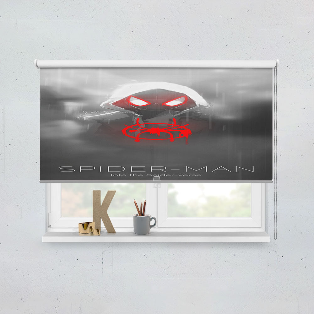 White Black Spiderman Into The Spider-Verse Window Roller Blinds Shades