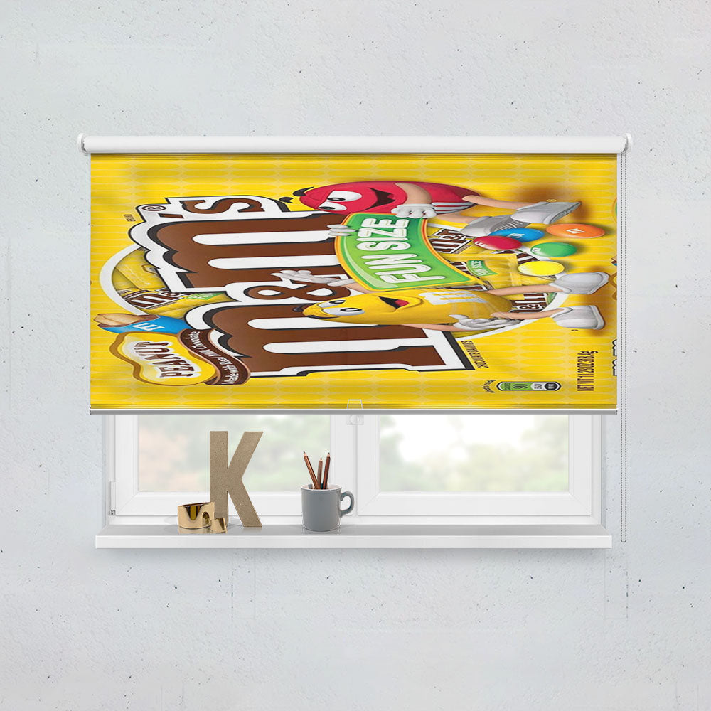 Yellow Peanut M&M Fun Size Window Roller Blinds Shades