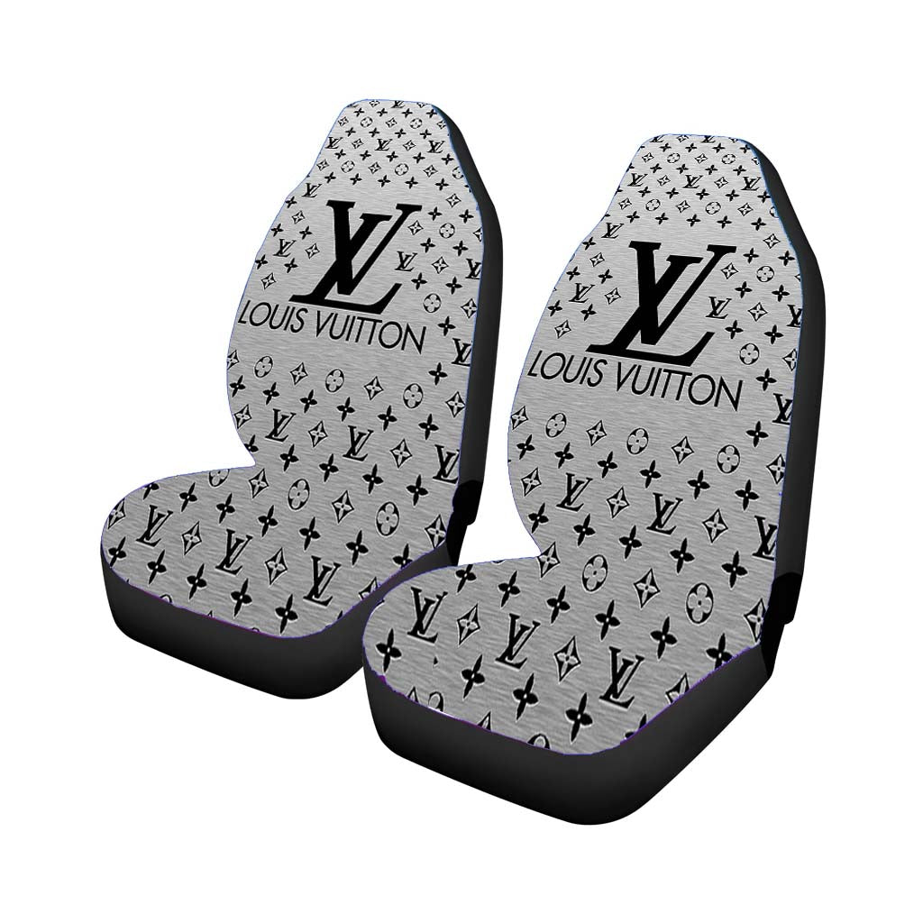 Louis Vuitton Logo Silver Car Seat Covers
