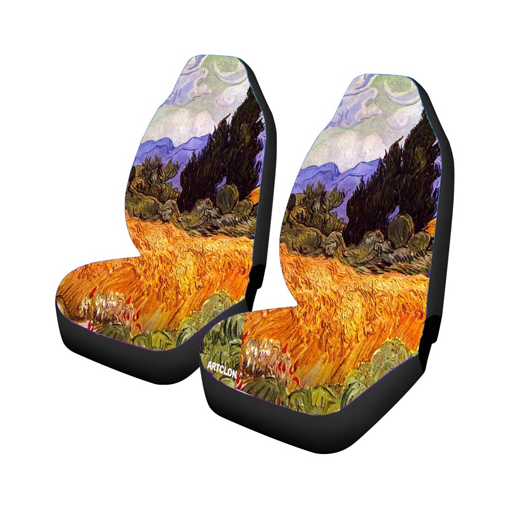 Vincent Van Gogh Wheat Field With Cypresses Car Seat Covers