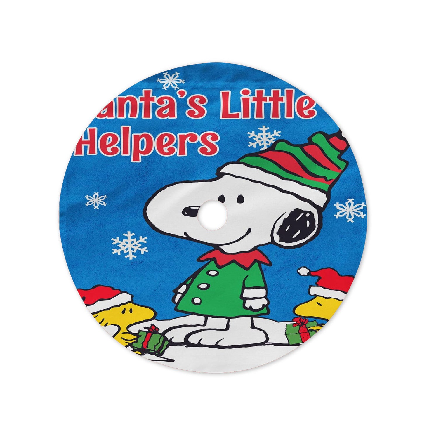 Peanuts Santa'S Little Helpers Snoopy And Woodstock Christmas Christmas Tree Skirt 36 X 36 Inch
