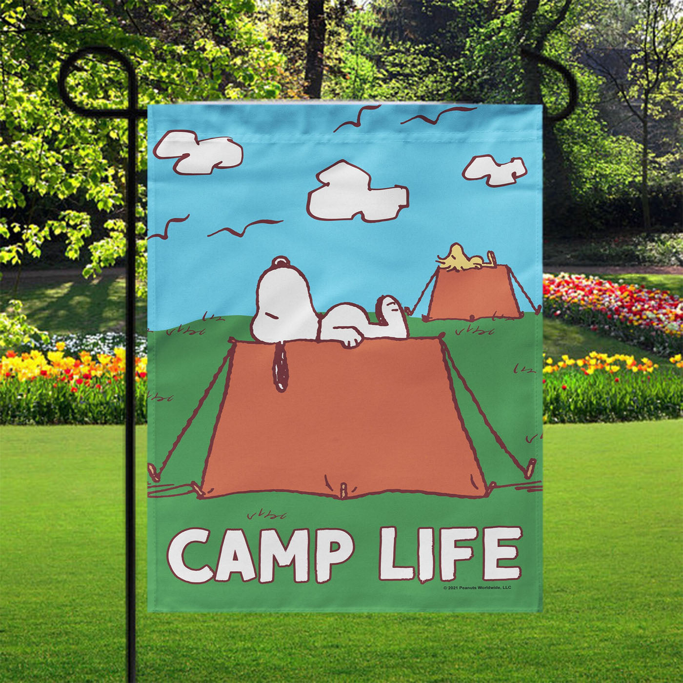 Peanuts Camp Life Snoopy Garden Flags Yard Outdoor Lawn 12 X 18