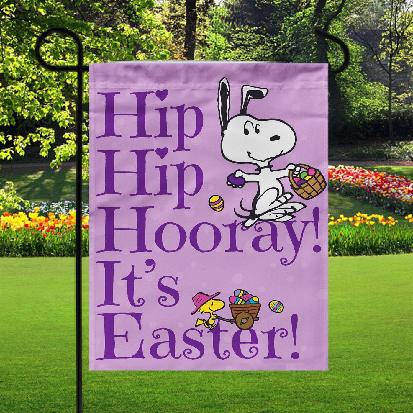Peanuts Easter Snoopy Garden Flags Yard Outdoor Lawn 12 X 18