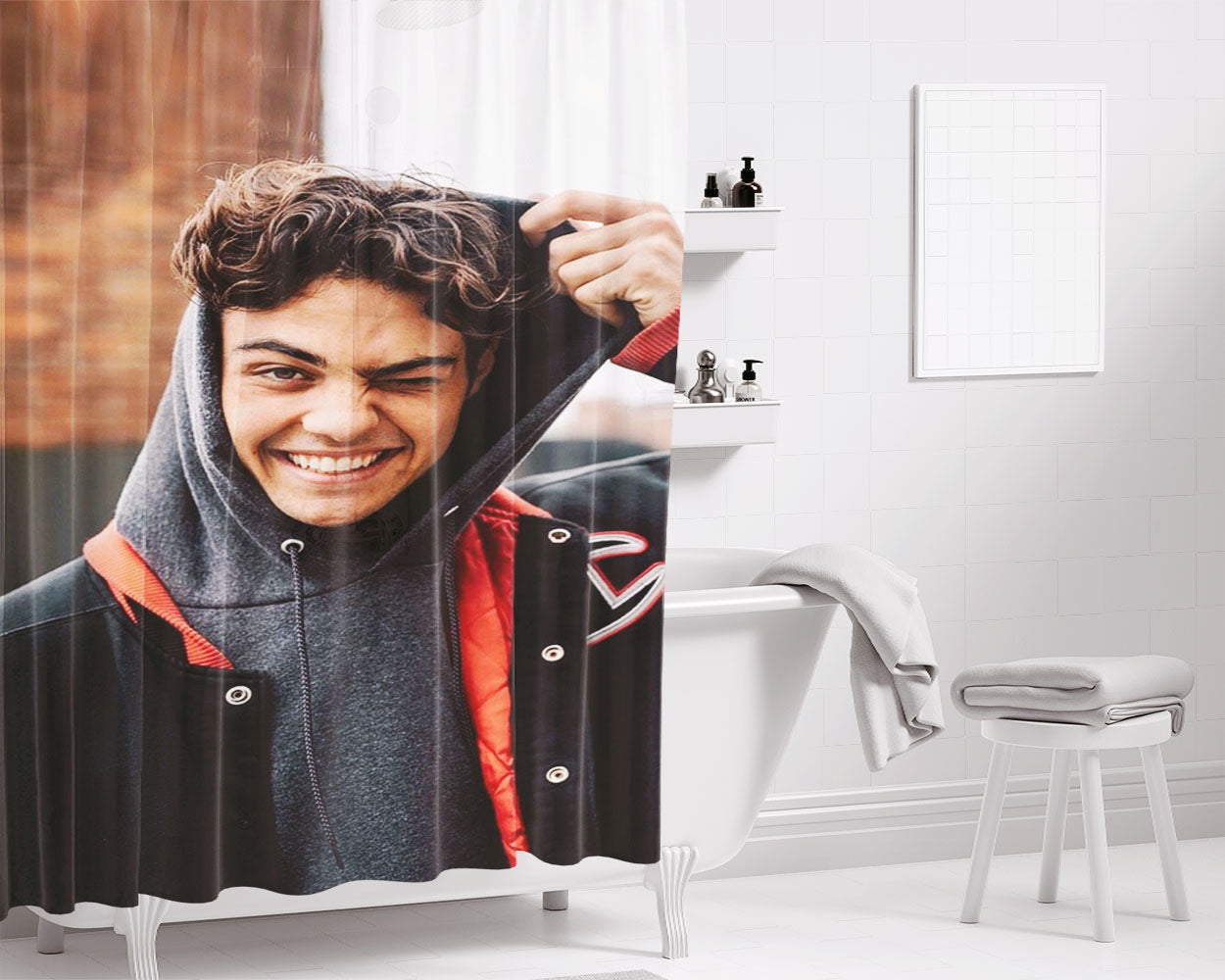 Noah Centineo August Bathroom Shower Curtain Fabric Waterproof | 66 X 72 Inch