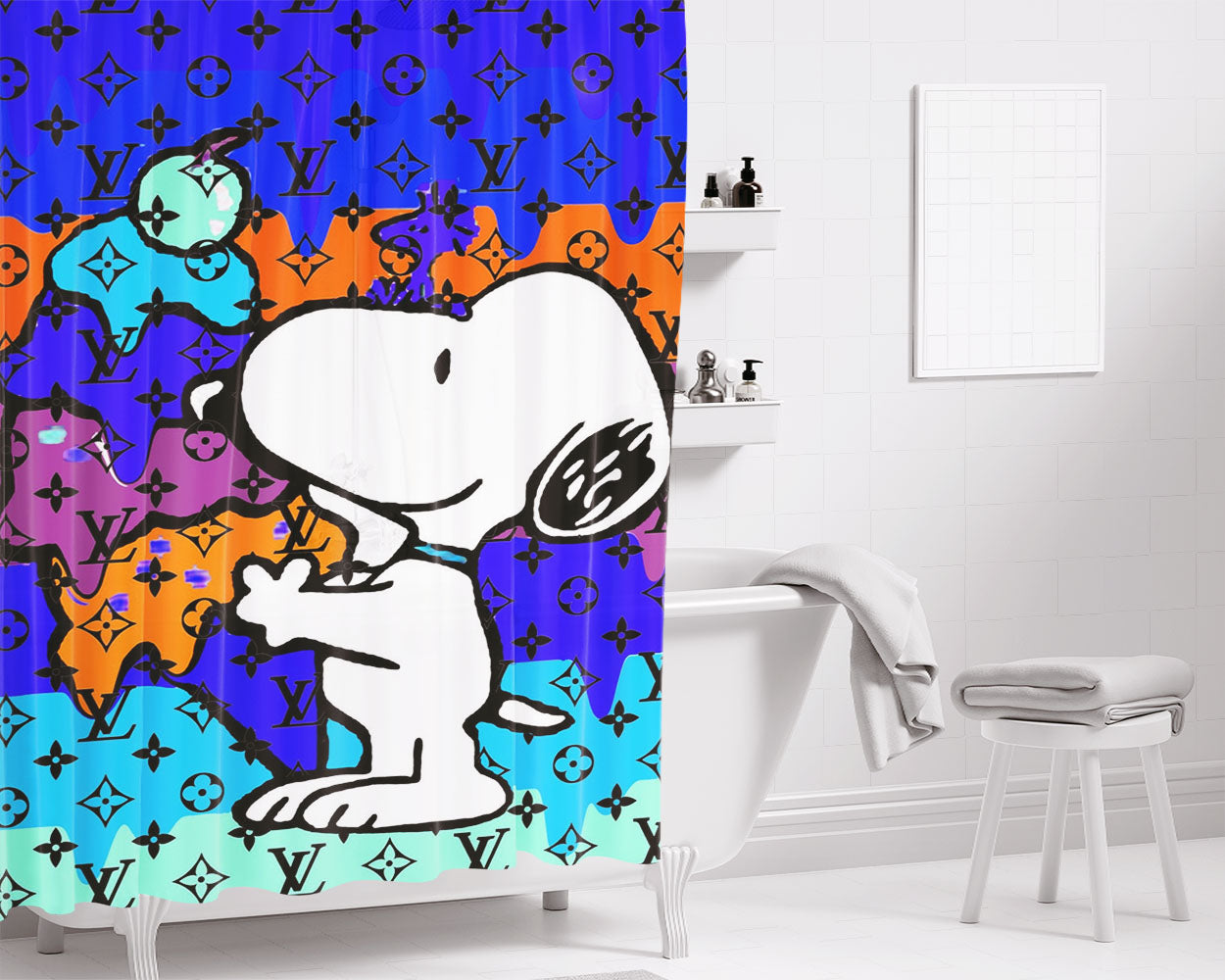 Snoopy And Charlie Brown The Peanuts Bathroom Shower Curtain Fabric Waterproof | 66 X 72 Inch
