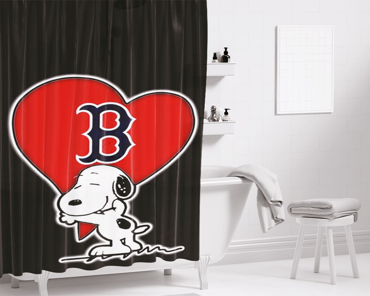 Snoopy Rollercoaster Bathroom Shower Curtain Fabric Waterproof | 66 X 72 Inch