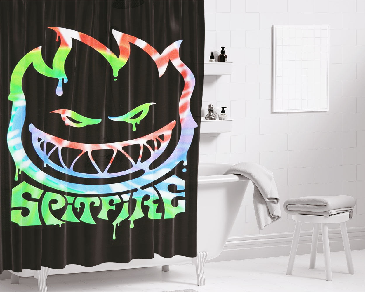Spirited Way Tropical Style Bathroom Shower Curtain Fabric Waterproof | 66 X 72 Inch
