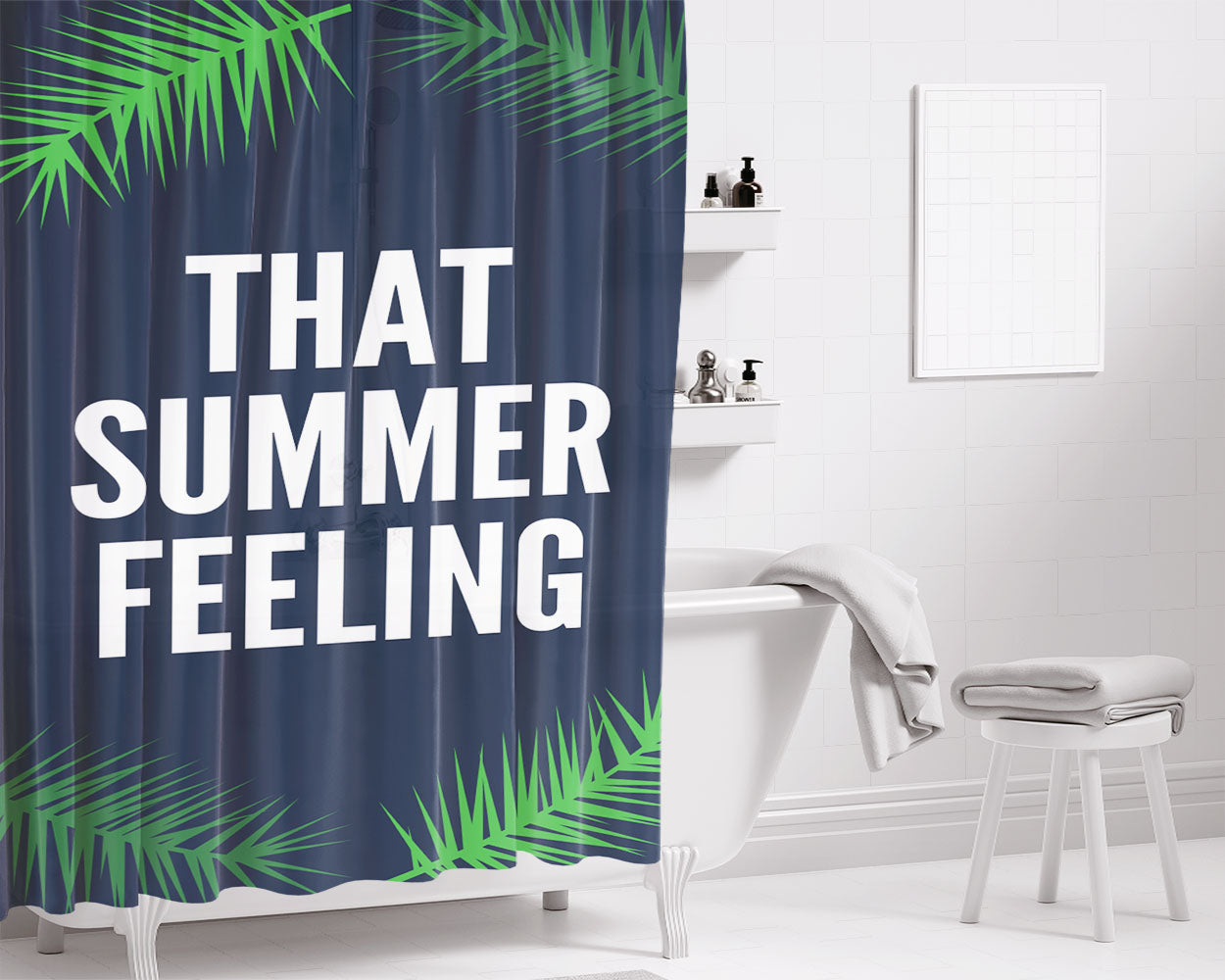 That Summer Feeling Bathroom Shower Curtain Fabric Waterproof | 66 X 72 Inch
