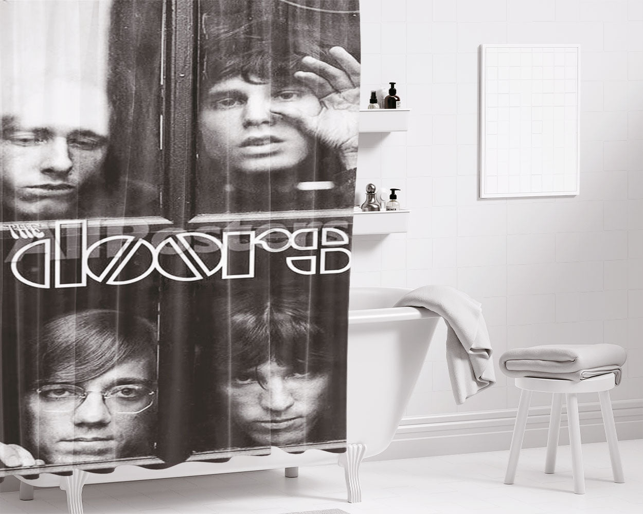 The Doors On The Window Bathroom Shower Curtain Fabric Waterproof | 66 X 72 Inch