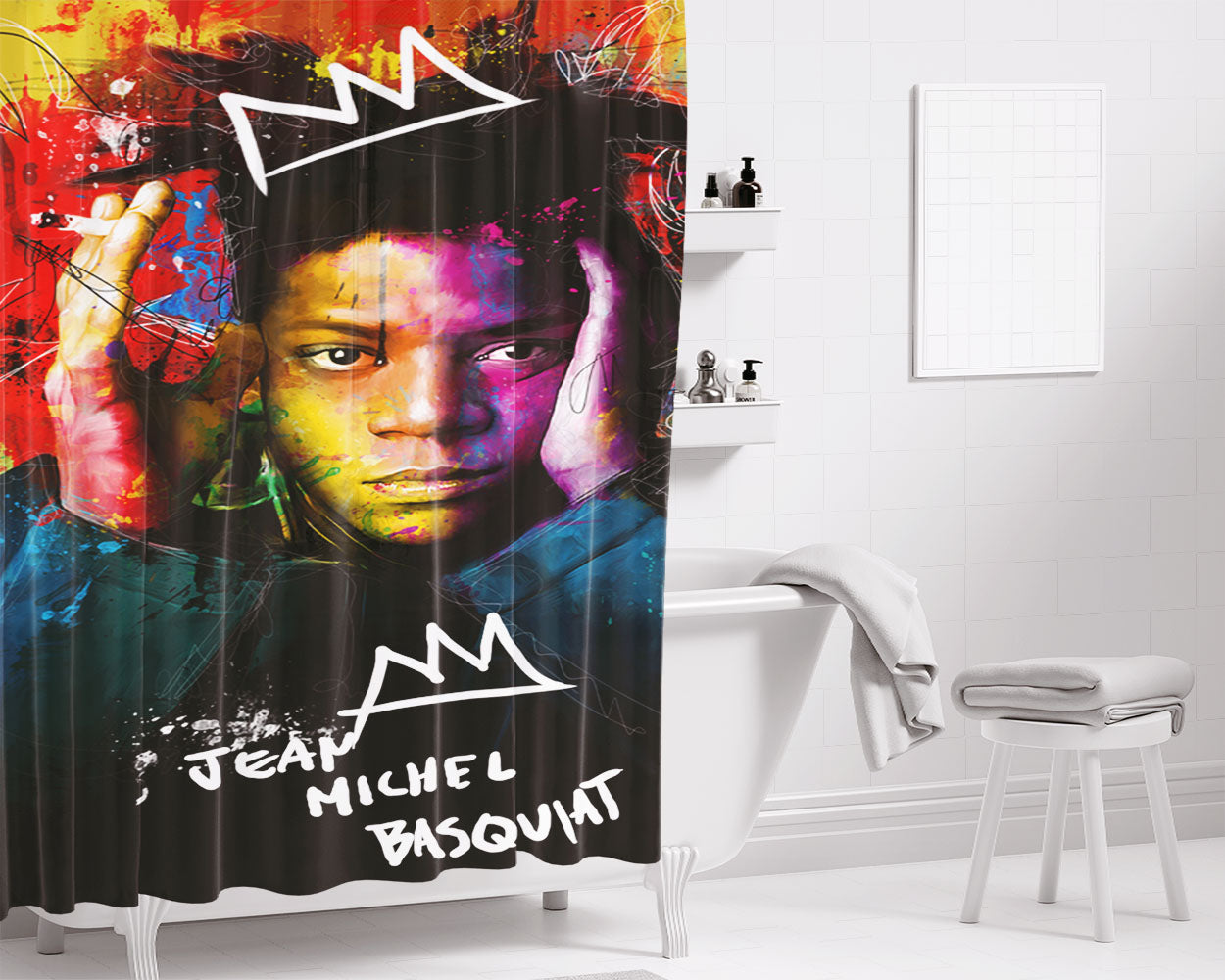 The Legend Basquiat Bathroom Shower Curtain Fabric Waterproof | 66 X 72 Inch