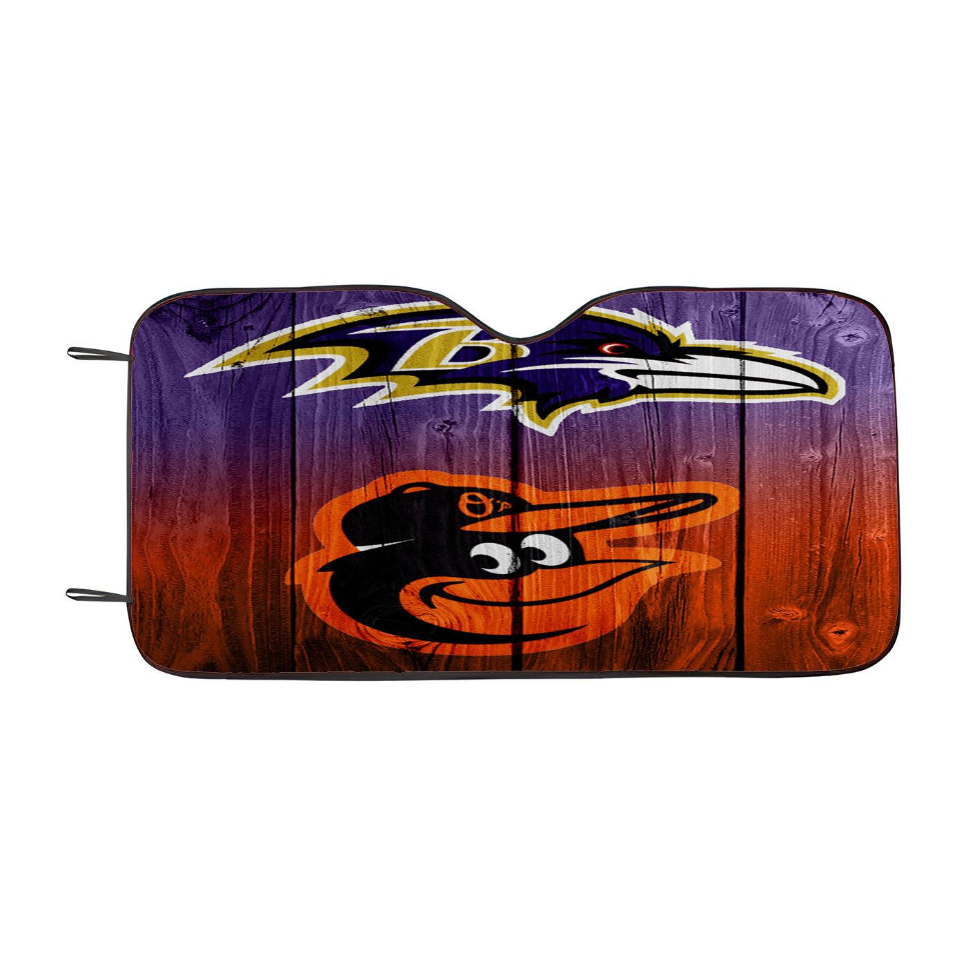 Baltimore Ravens Nfl Orioles Mlb Logo Dark Wood Car Auto Sun Shade Windshield Cover