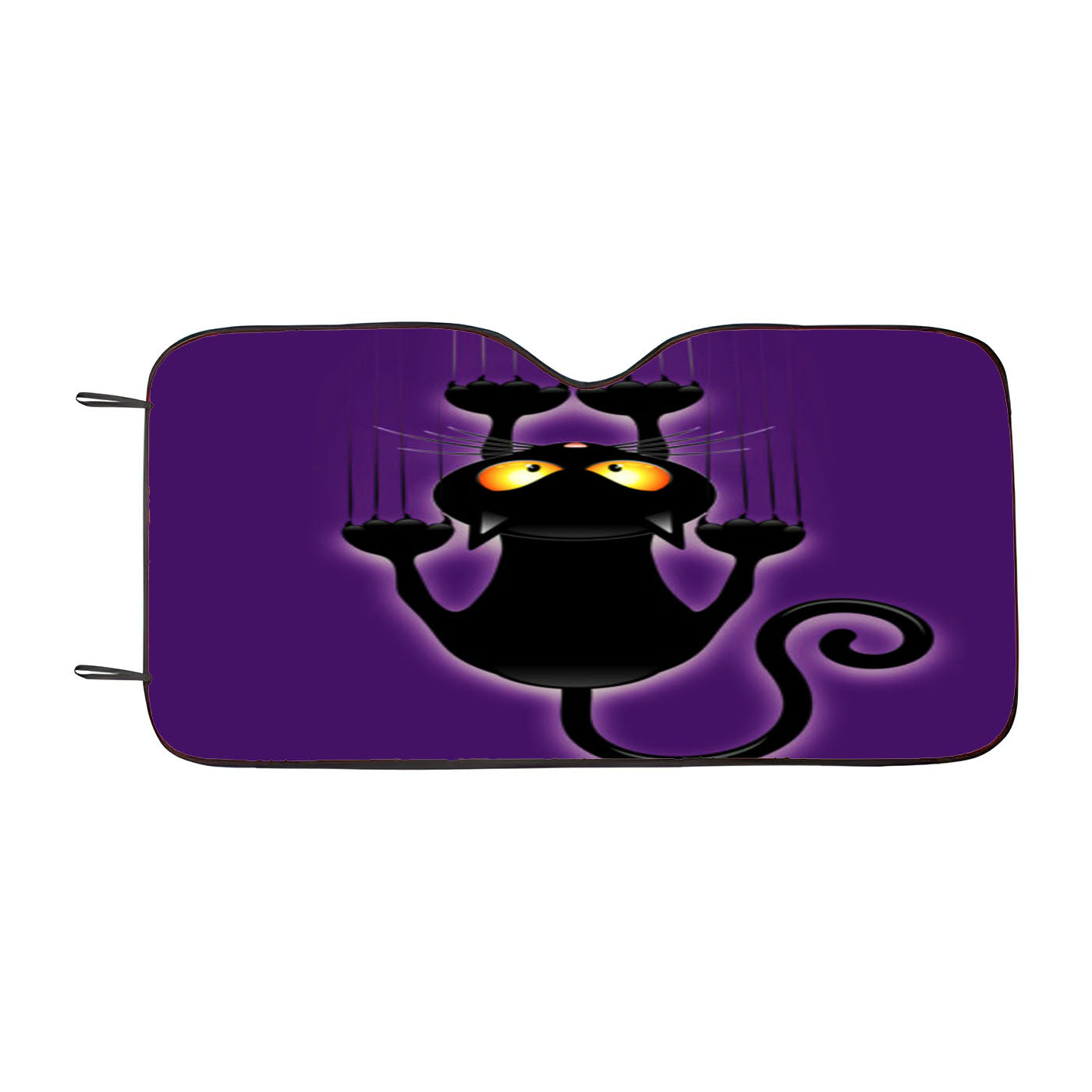 Black Halloween Cat Car Auto Sun Shade Windshield Cover