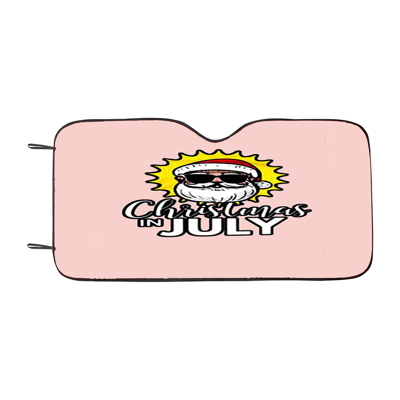 Christmas In July Santa With Sunglasses In The Summer Sun Car Auto Sun Shade Windshield Cover