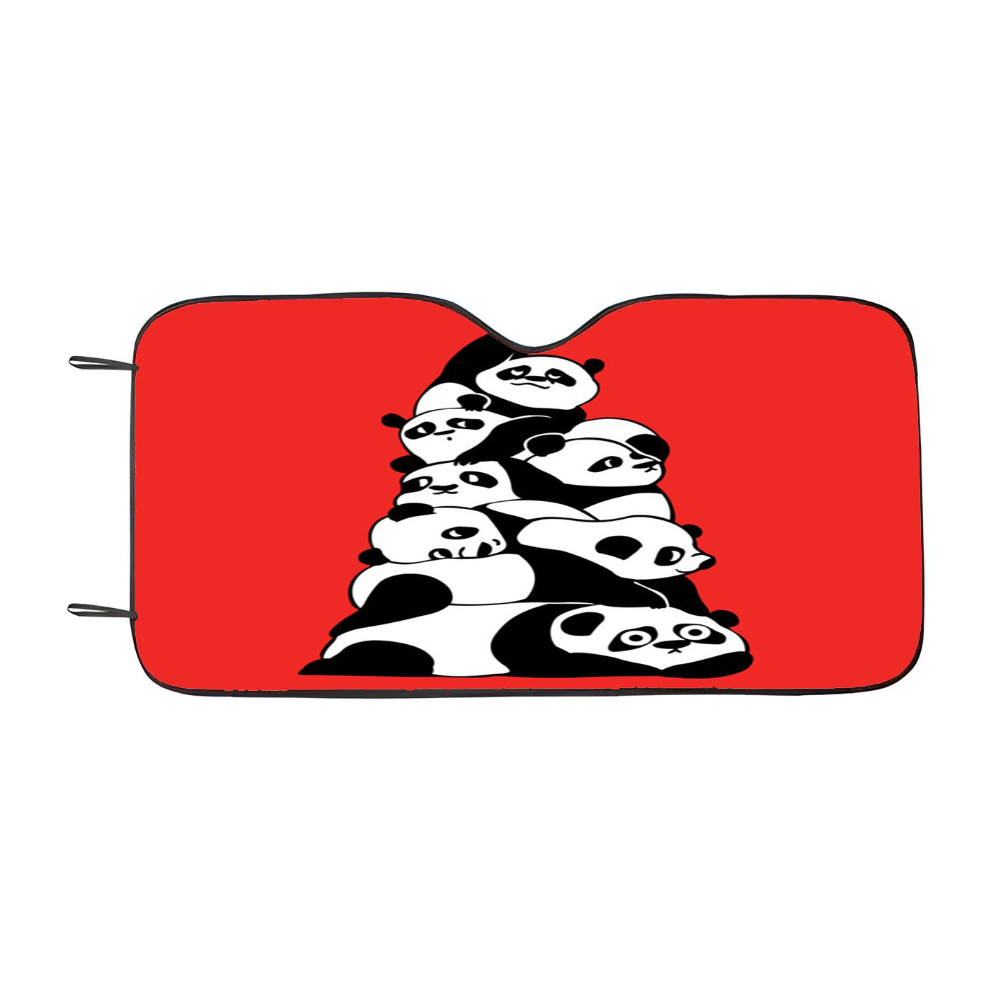Christmas Tree Pandas Red Car Auto Sun Shade Windshield Cover