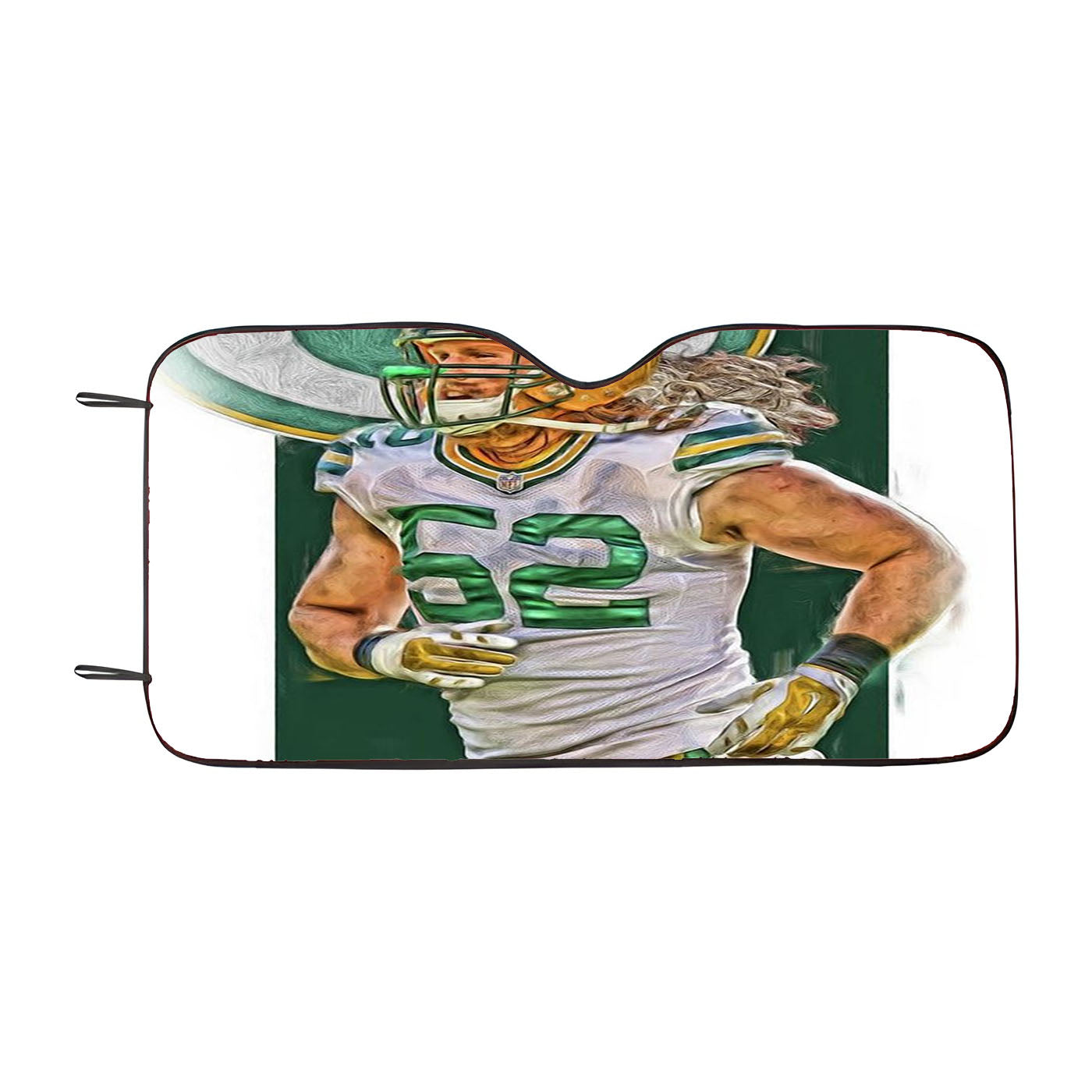 Clay Matthews Green Bay Packers Oil Art Car Auto Sun Shade Windshield Cover