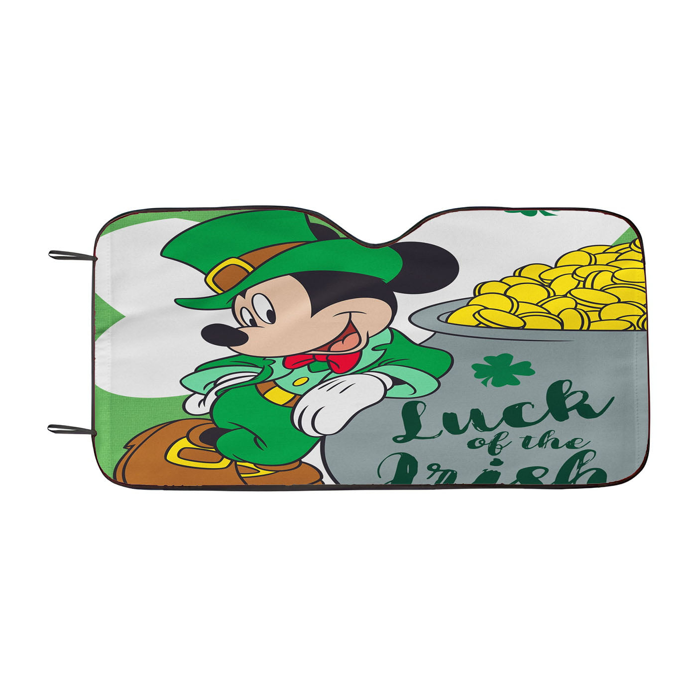 Disney Mickey Luck Of The Irish Car Auto Sun Shade Windshield Cover