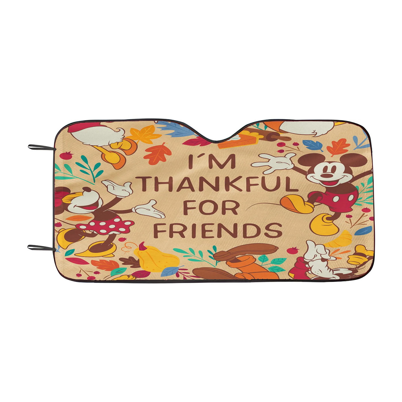 Disney Thankful For Friends Mickey And The Gang Car Auto Sun Shade Windshield Cover