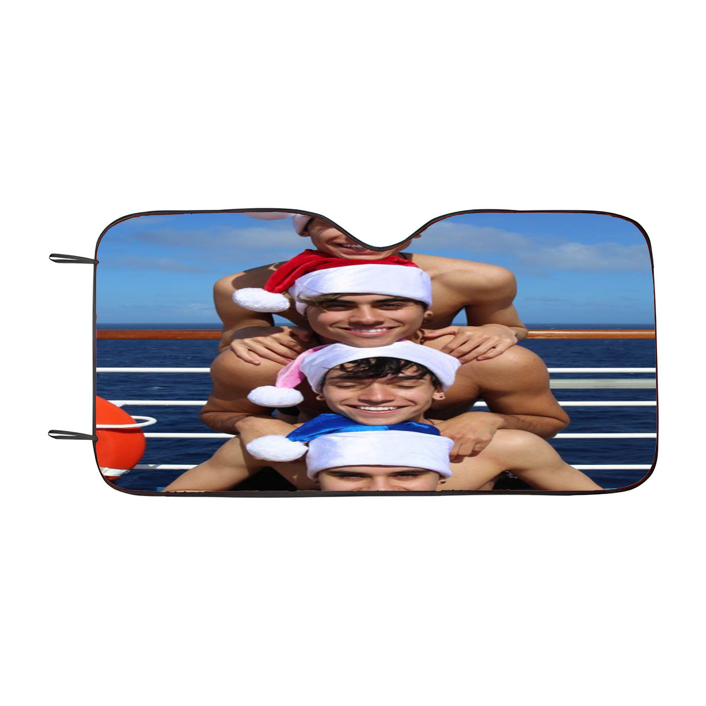 Dobre Brothers Twin Christmas Face Pyramid Car Auto Sun Shade Windshield Cover