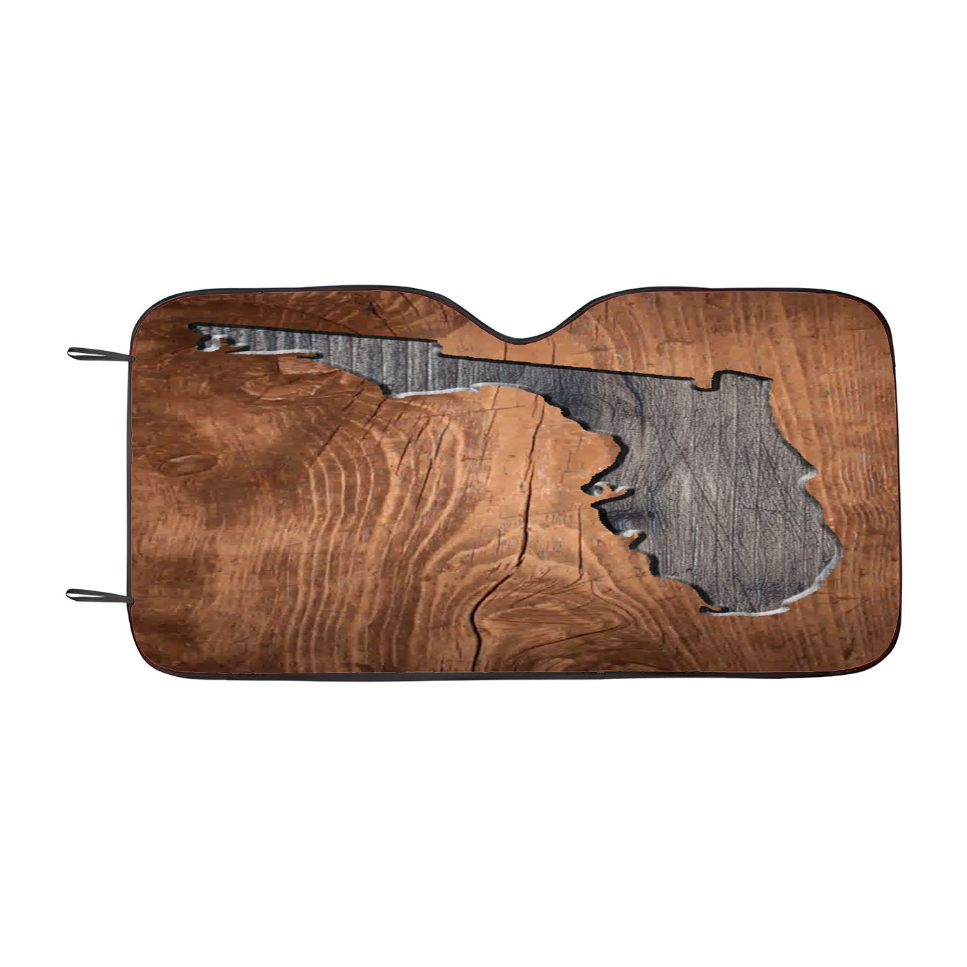 Florida States Map Two Tone Wood Texture Car Auto Sun Shade Windshield Cover