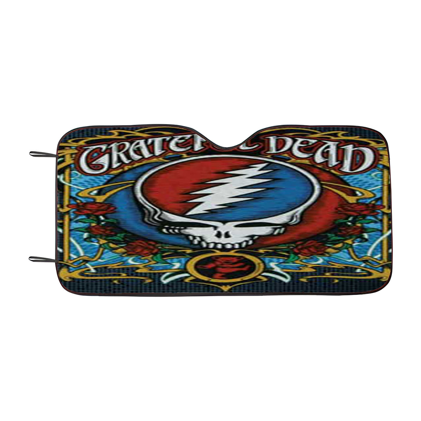 Grateful Dead Skeleton Roses Car Auto Sun Shade Windshield Cover