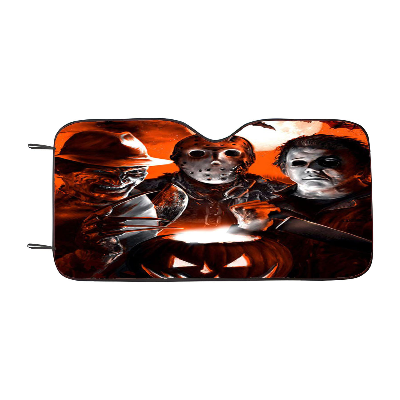 Halloween Skull Black Cat Car Auto Sun Shade Windshield Cover