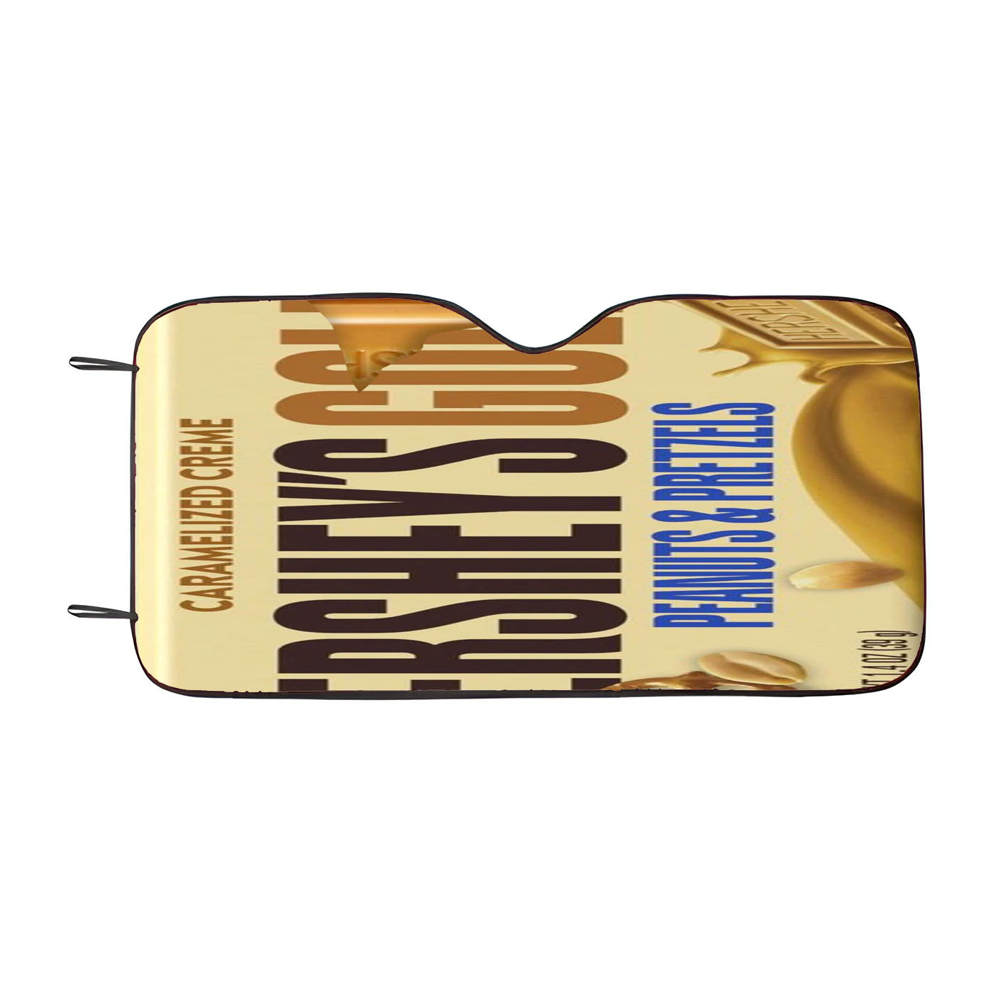 Hershey Gold Peanuts Pretzels Chocolate Candy Bar Car Auto Sun Shade Windshield Cover