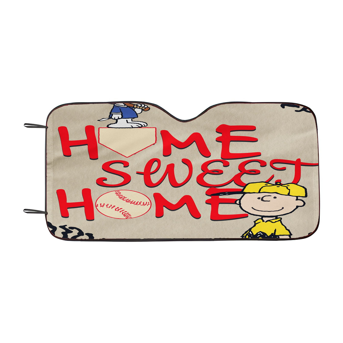 Home Sweet Home Snoopy Baseball Car Auto Sun Shade Windshield Cover