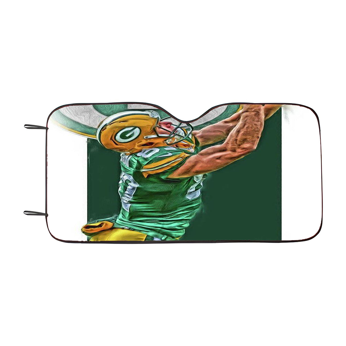 Jordy Nelson Green Bay Packers Oil Art Car Auto Sun Shade Windshield Cover