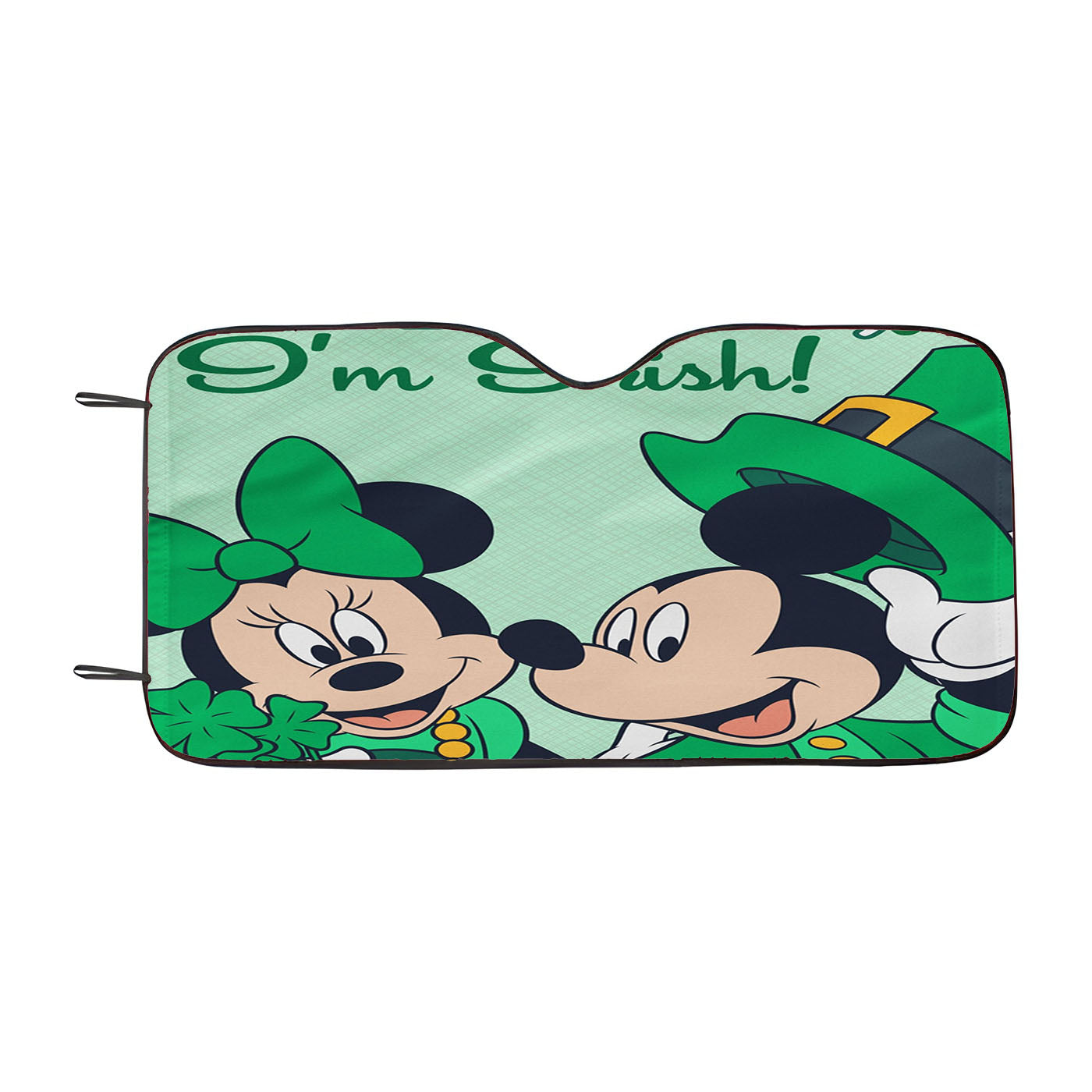 Kiss Me I'M Irish Mickey & Minnie Car Auto Sun Shade Windshield Cover