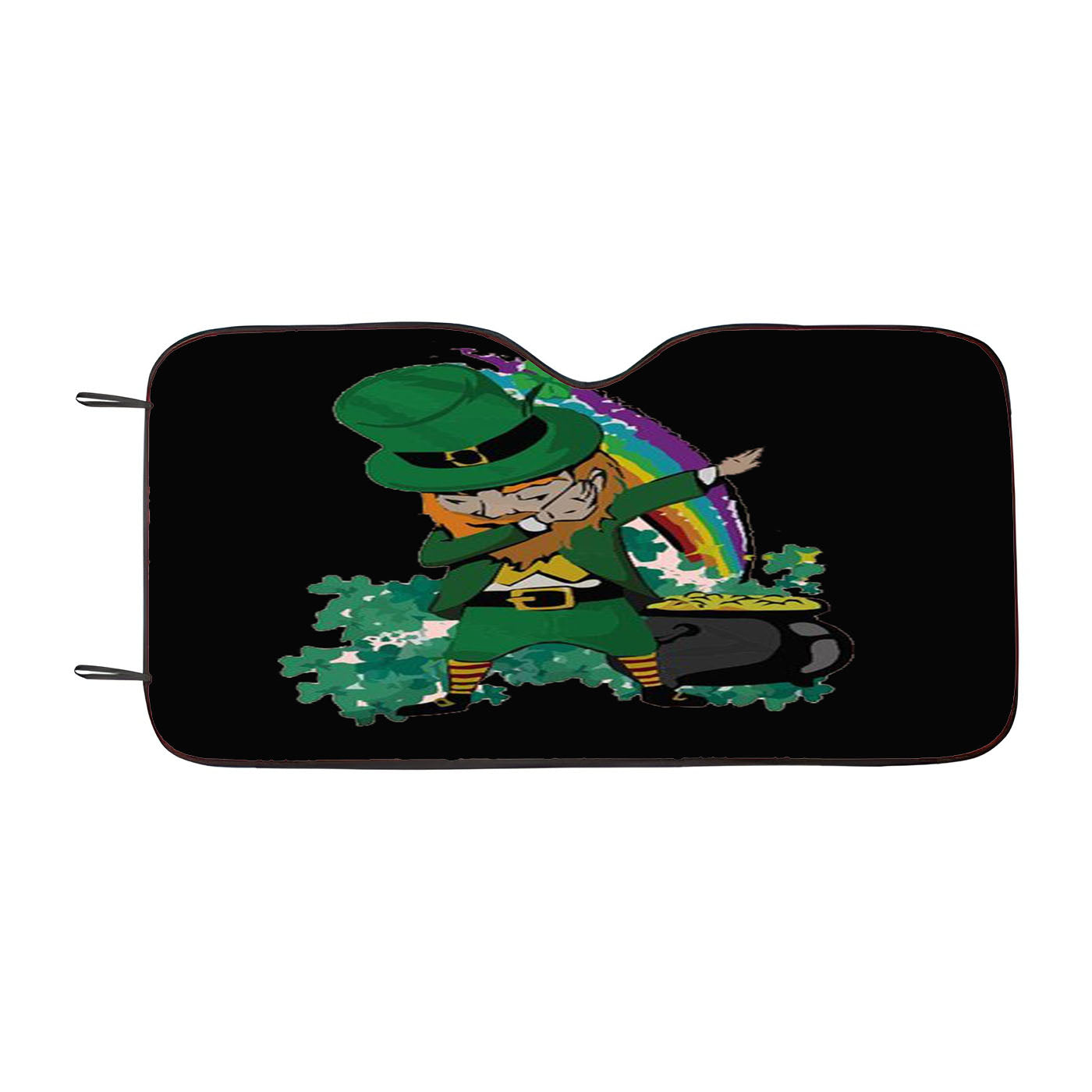 Leprechaun St Patricks Day Car Auto Sun Shade Windshield Cover