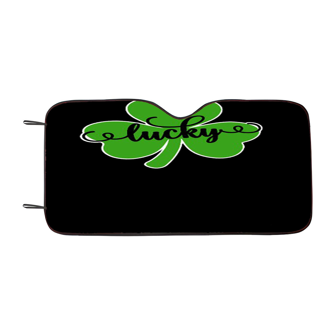 Lucky St Patricks Day Shamrock Clover Logo Birthday Gift Car Auto Sun Shade Windshield Cover
