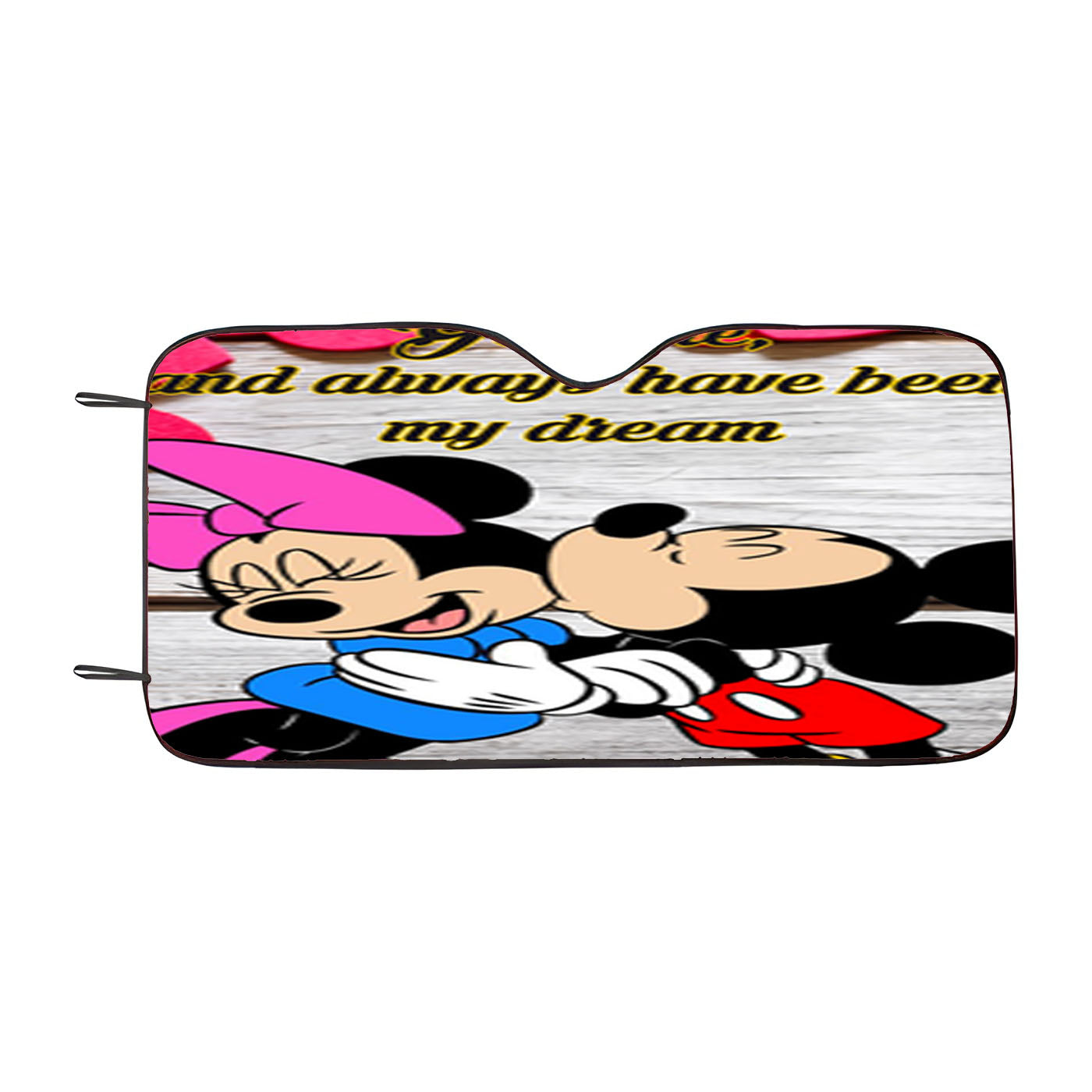 Mickey And Minnie Mouse Kissing Car Auto Sun Shade Windshield Cover