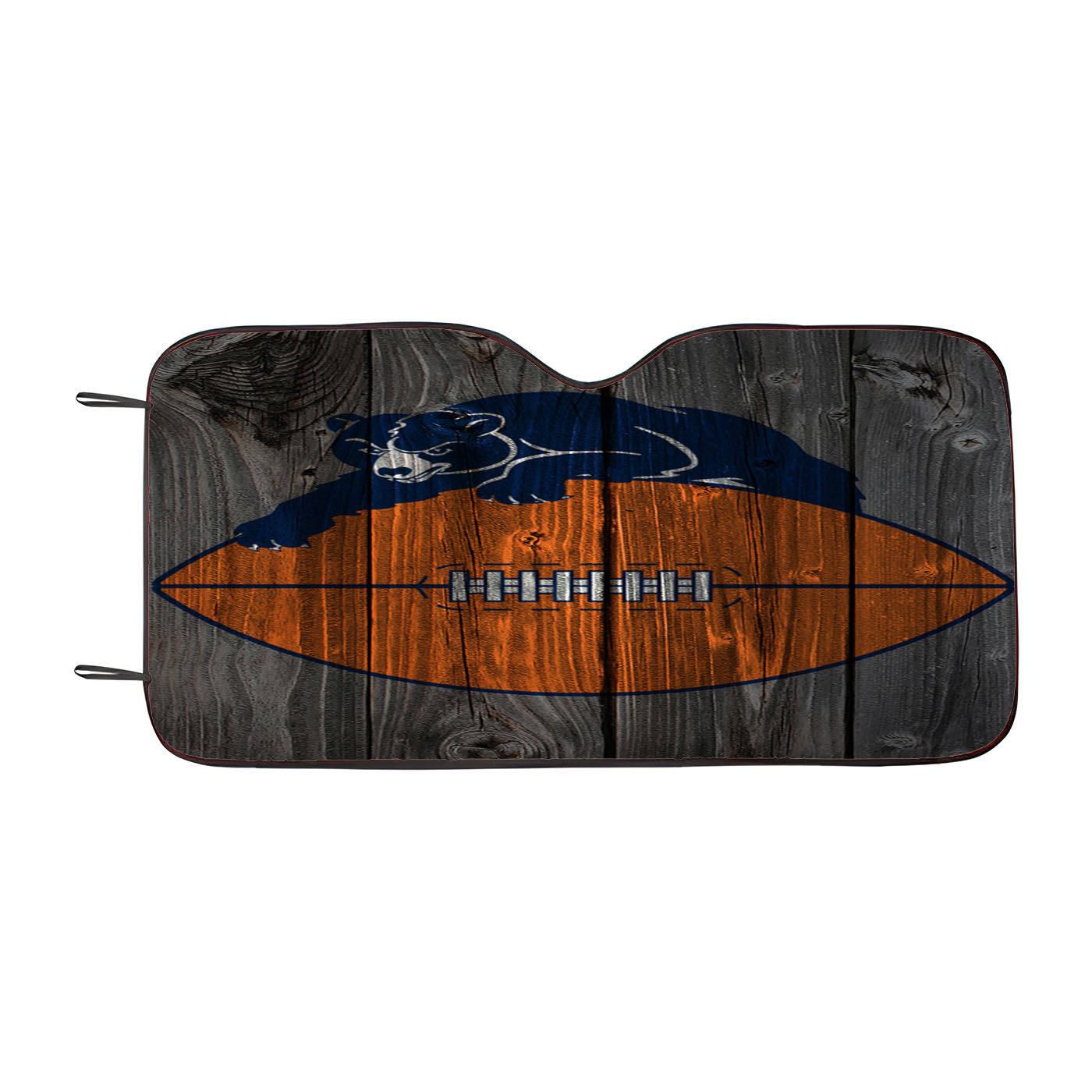 Old Chicago Bears Nfl Logo Dark Wood Wallpaper Car Auto Sun Shade Windshield Cover
